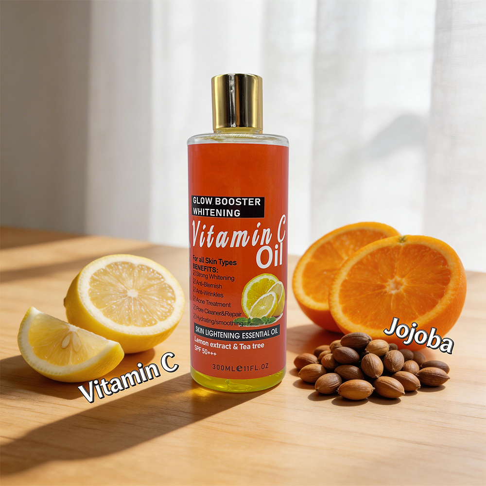 Vitamin C Whitening Oil Lemon Extract &amp; Tea Tree Anti-Wrinkles Acne Treatment Dry Skin Oil for Face &amp; Body Wholesale