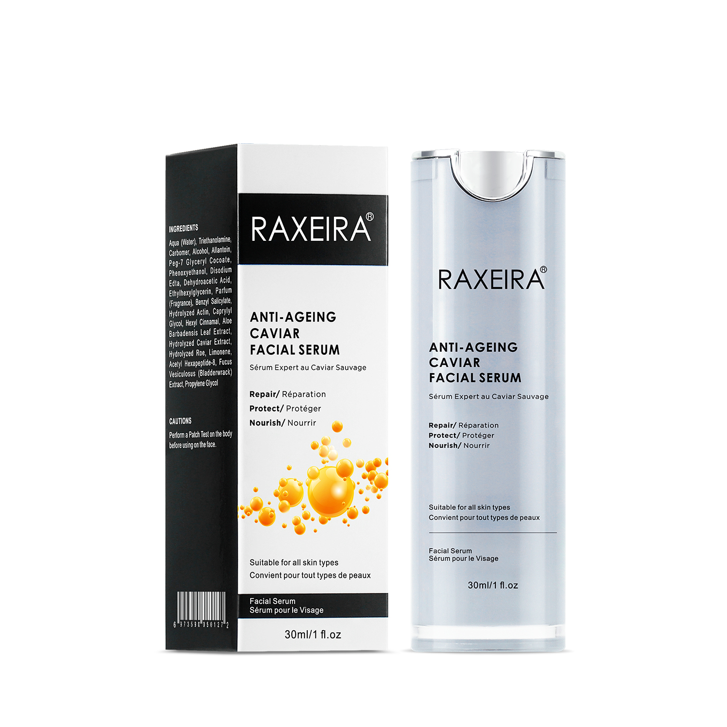 OEM ODM Repairing Skin Lifting Firming Anti Wrinkle Anti Aging Moisturizing Nourishing Face Serum Caviar Facial Serum 30ml