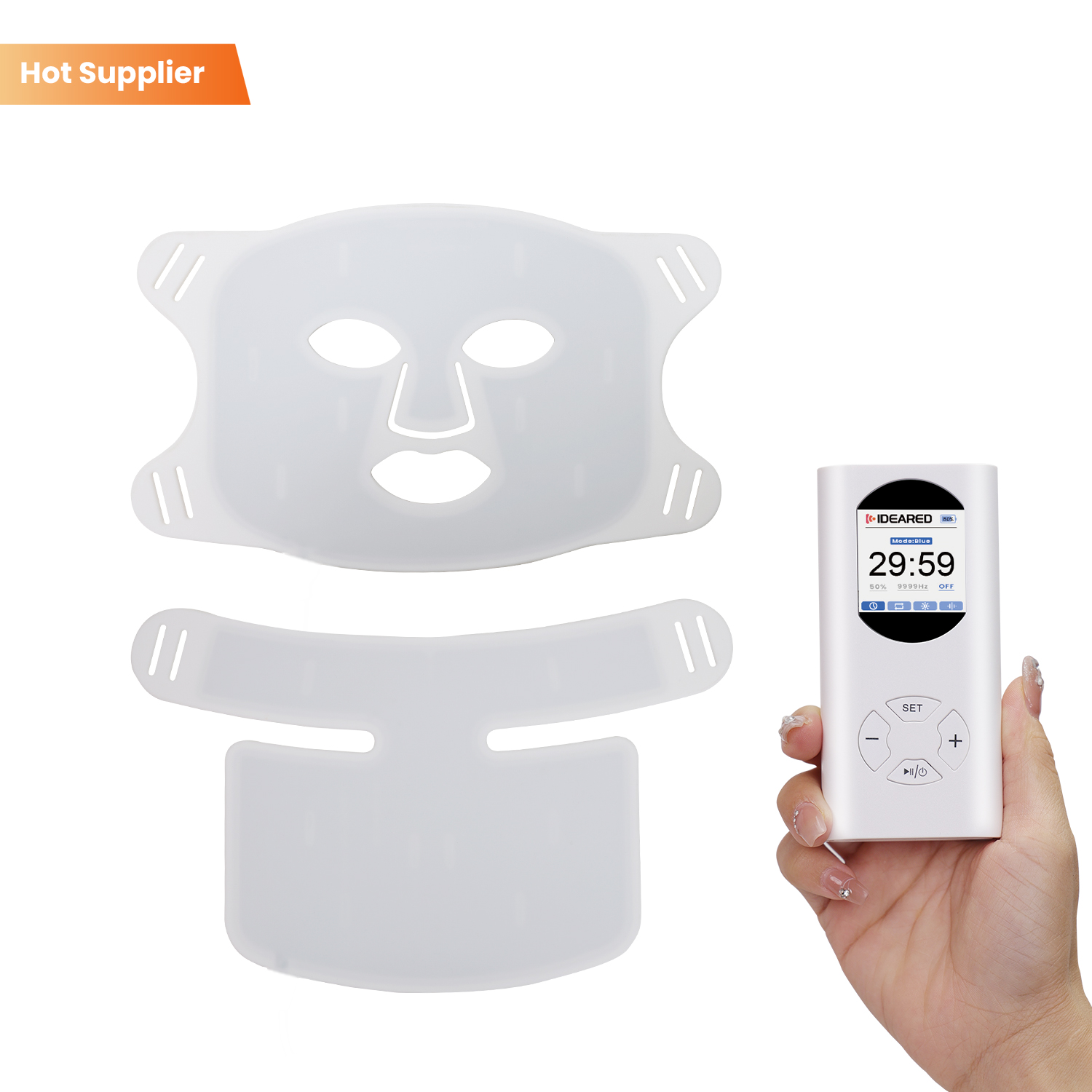 New Hot-Seller Silicone Beauty Mask TLM200-K With 510K Certificates Face &amp; Neck Mask Home Spa Clinic LED Light Therapy Mask