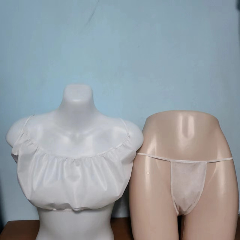 Disposable Non-Woven Beauty &amp; Personal Care Products Thong Strap Bra Set for Sweat Steaming for Export