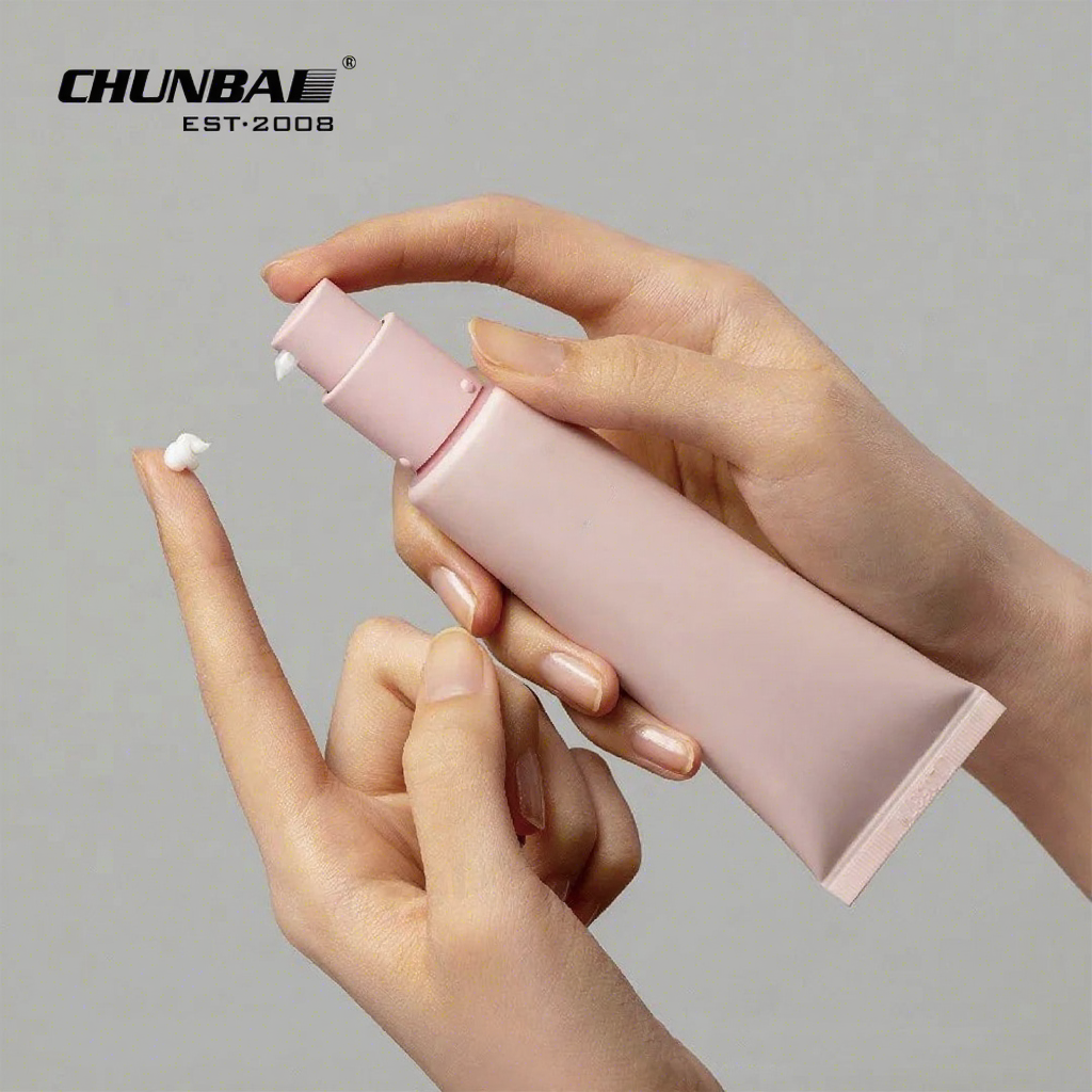 Customized Airless Face Wash Foundation Hand Cream Sunscreen Skincare Cosmetic Packaging Solution Plastic Tubes With Pump