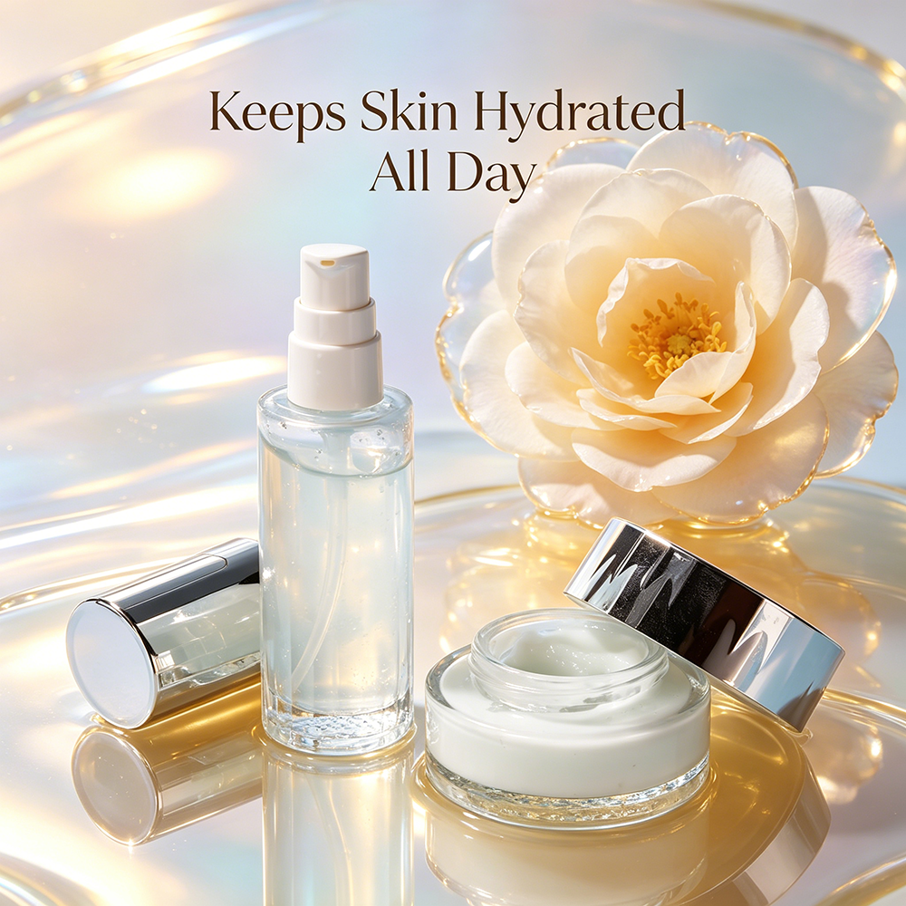 Custom Logo Botanical Camellia Based Daily Skincare Set Hydrating Toner and Moisturizer for Long Lasting Hydration