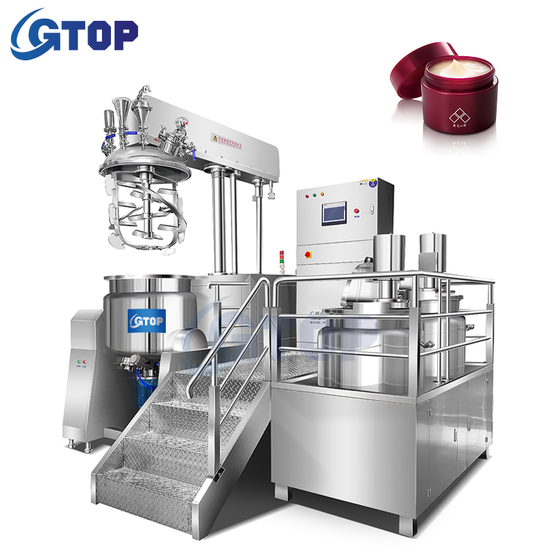 Hydraulic Lift Vacuum Emulsifying Mixer Machine Cosmetic Cream Manufacture Production Line Face Lotion Ointment Making Machine