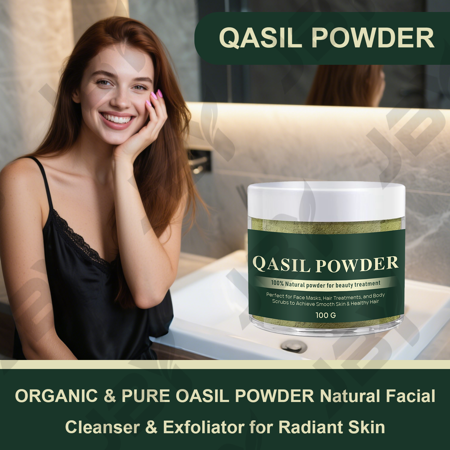 JBY Custom Label Botanical Face Care Powder Supporting Deep Fresh Cleansing and Comfortable Skin Condition Qasil Face Powder