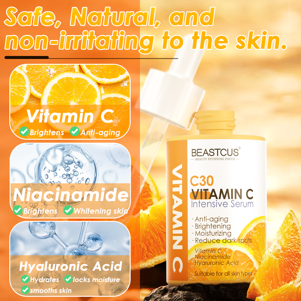 [NEW] Private Label Skincare Skin Whitening Facial Serum for Face Dark Spots Remover Hyaluronic Acid Niacinamide Vitamin C Serum