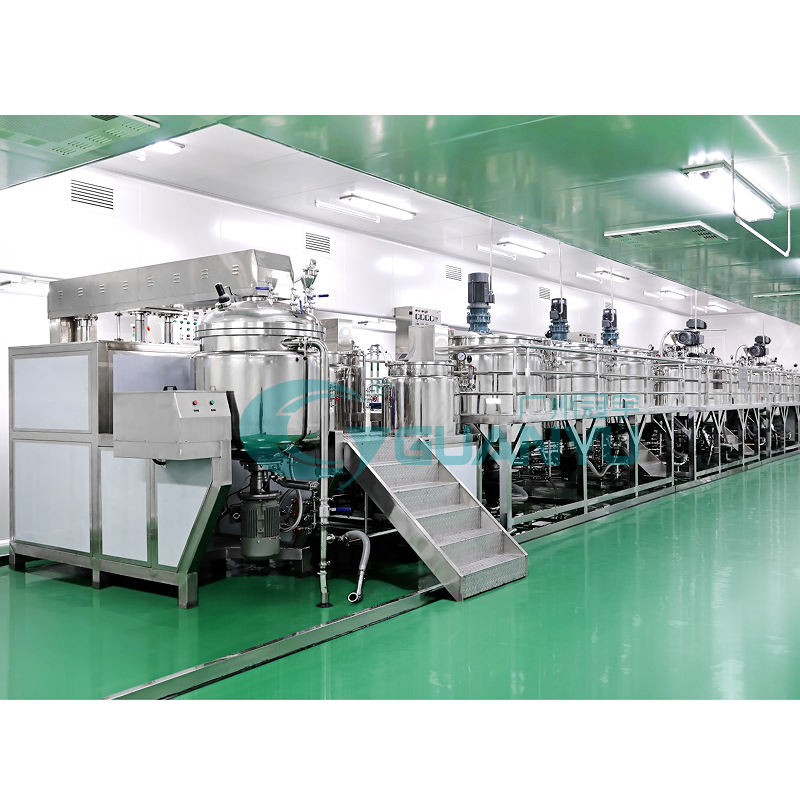 Guanyu Cosmetic Making Machine Automatic Production Line Cosmetic Skin Care Cream Mixer Vacuum Homogeneous Emulsifying Machine