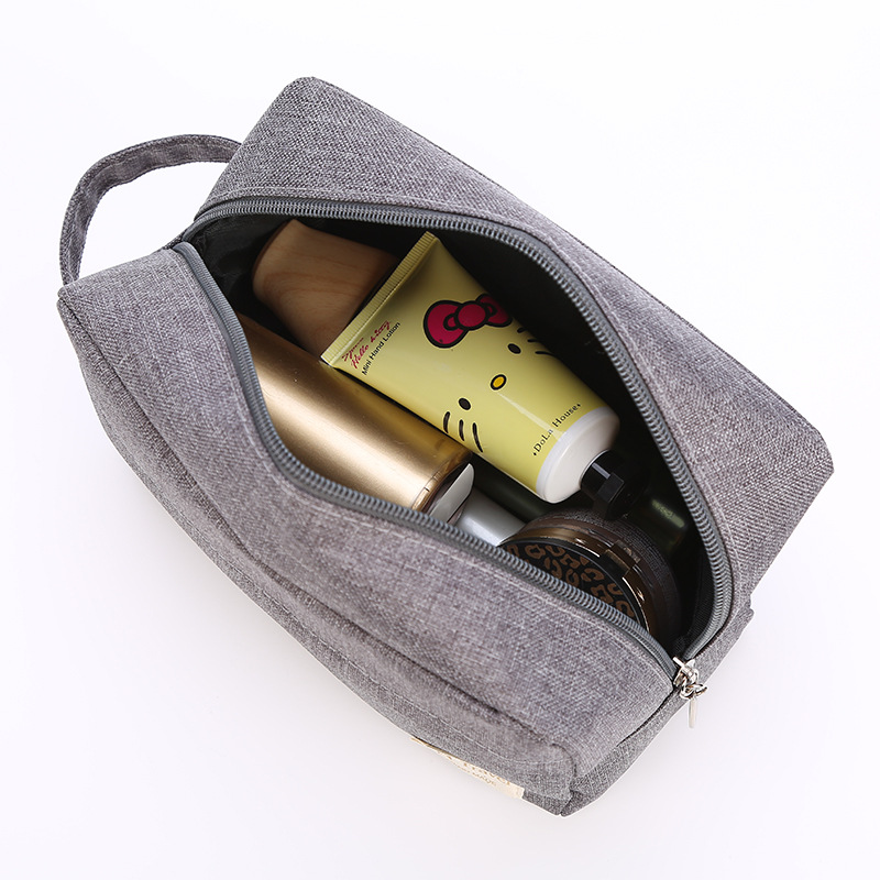 Customized Travel Cotton Makeup Bag Large Bag Pouch Man Canvas Cosmetic Bag
