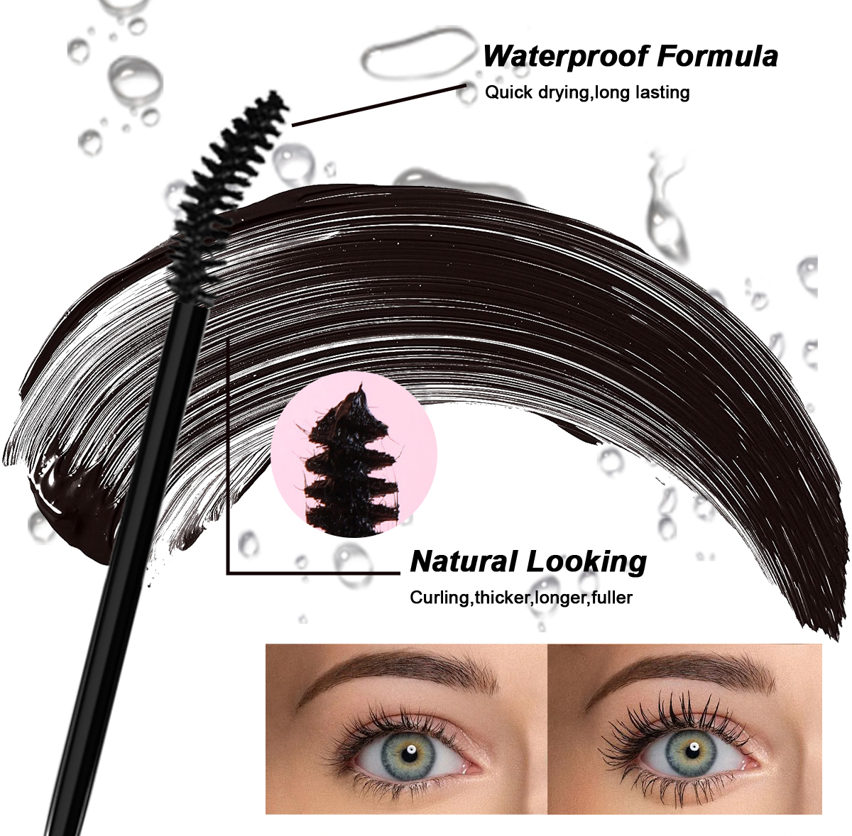 Private Label Makeup OEM ODM Eyelash Eyebrow Serum Waterproof Fiber High Quality Booster Cruelty Free Transparent Mascara