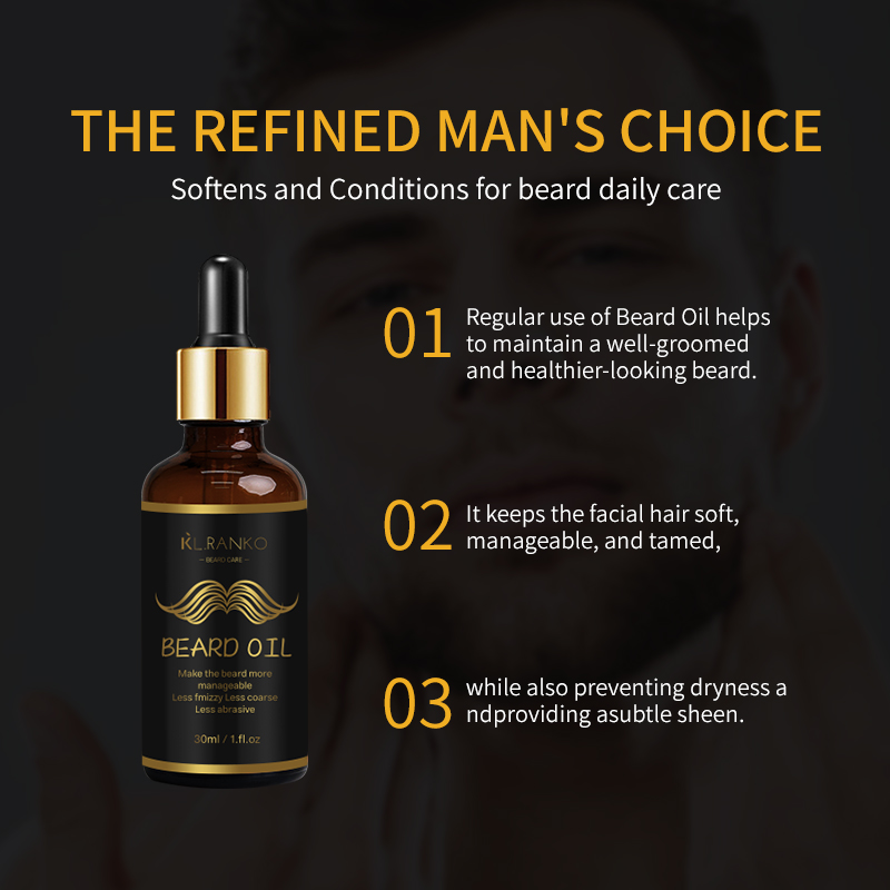 OEM Custom Natural Black Beard Growth Oil for Men Beard Care Conditioner Low MOQ Vegan Skincare Products Manufacturer