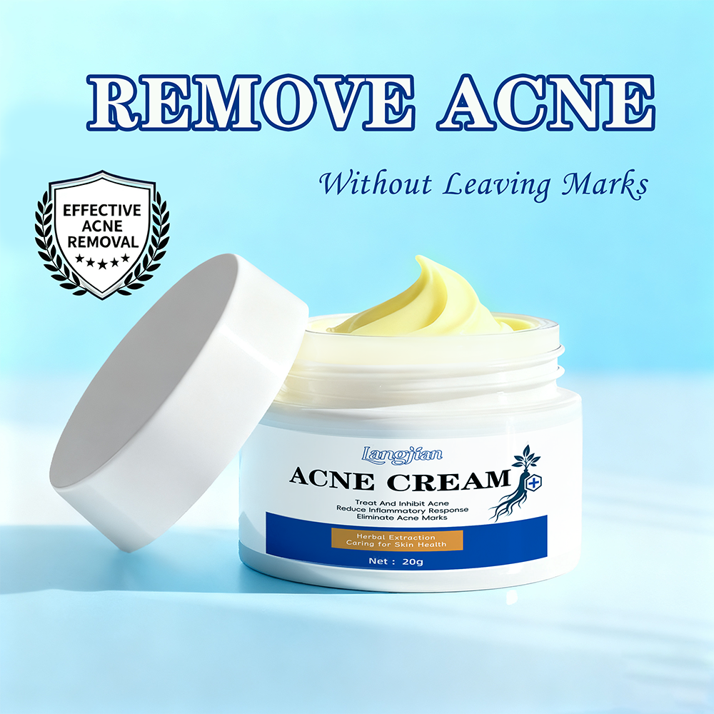 Natural Plant-Based Acne Cream Herbal Tea Extracts Fragrant Botanical Blend Visible Pimple Reduction Anti-Wrinkle Rejuvenating