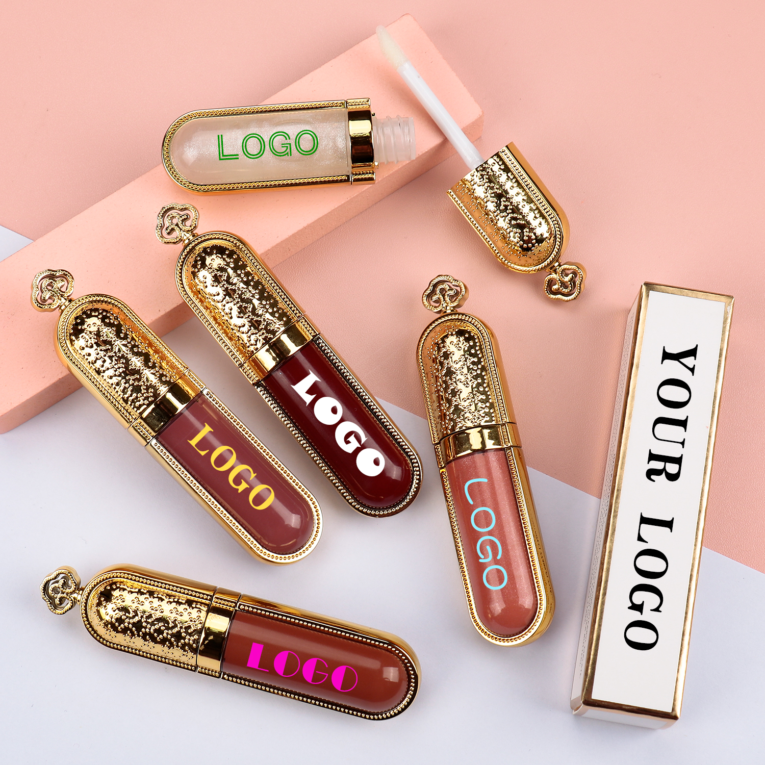 OEM ODM Custom Logo Mineral Lip Gloss Makeup Luxury Long Lasting Moisturizing Lip Tint Wholesale Liquid Lipstick Beauty Products
