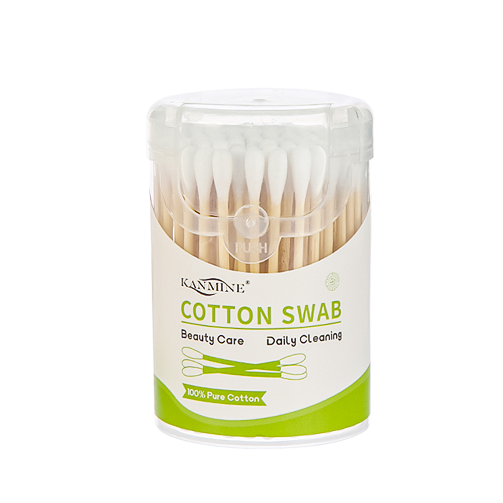 Eco-friendly Multi-Purpose 100pcs Bamboo Cotton Swabs with Cotton Tips for Skincare and Electronics Cleaning
