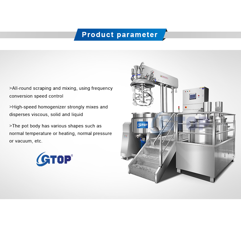 Cosmetic Manufacturing Production Line Ointment Lotion Hydraulic Lifting Vacuum Emulsifier Mixer Machine Cream Making Machine