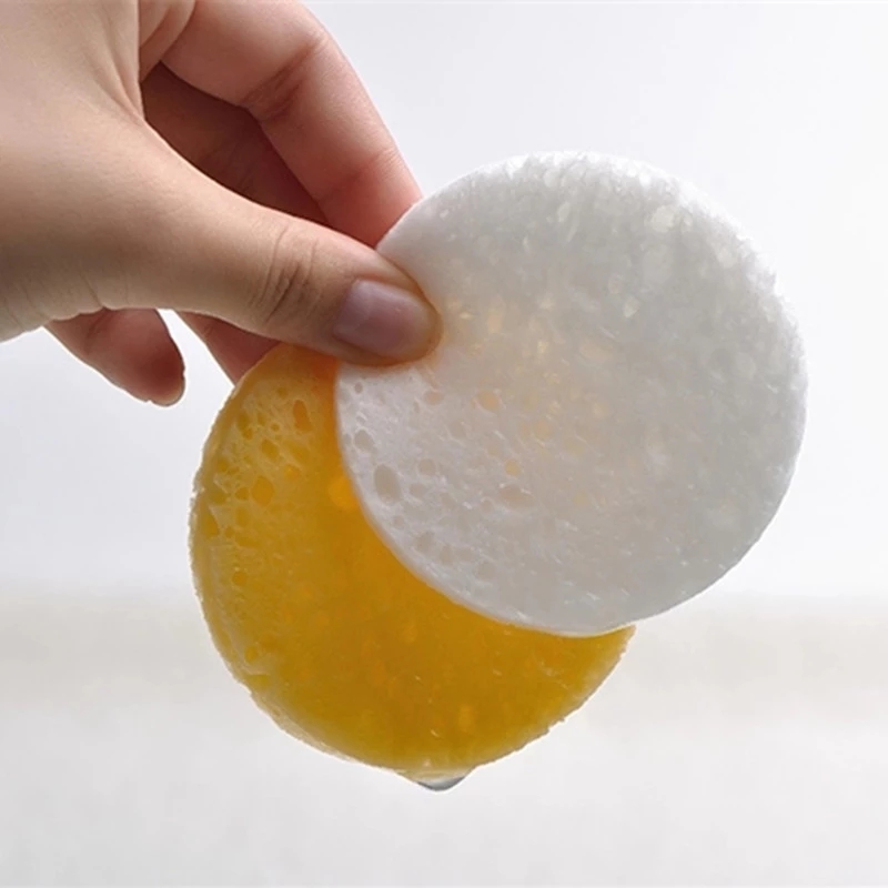 Custom Logo Eco Friendly White Bath Shower Biodegradable Compressed Wood Pulp Cellulose Face Facial Cleaning Sponge Sheets