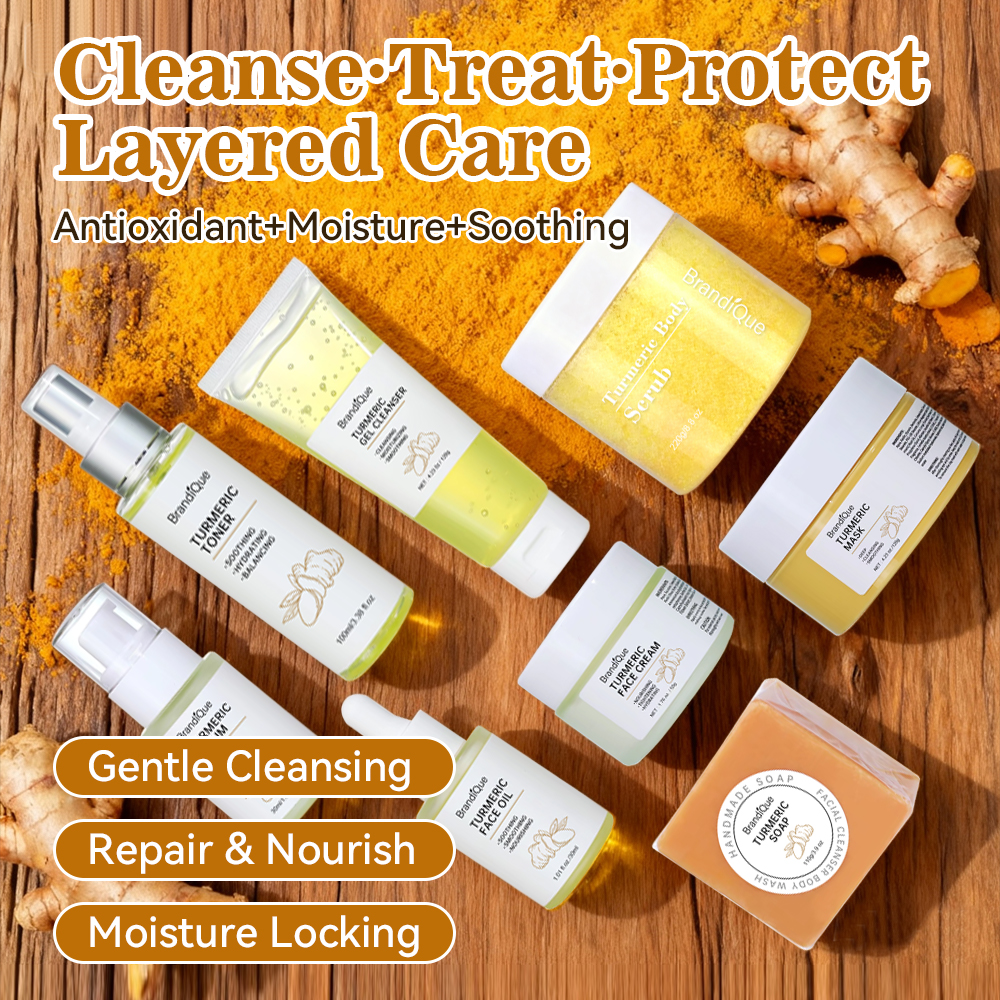 Turmeric 8-Step Skincare System Turmeric Hyaluronic Acid Helps Minimize Sensitivity Signs Turmeric Skin Care Set