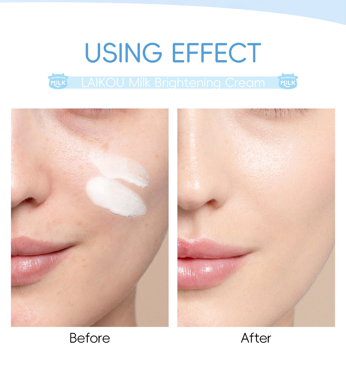 Milk Brightening Cream Whitening Face Lotion for Glowing Skin Even Tone Spot Fading Anti Aging Hydrating Soft Texture