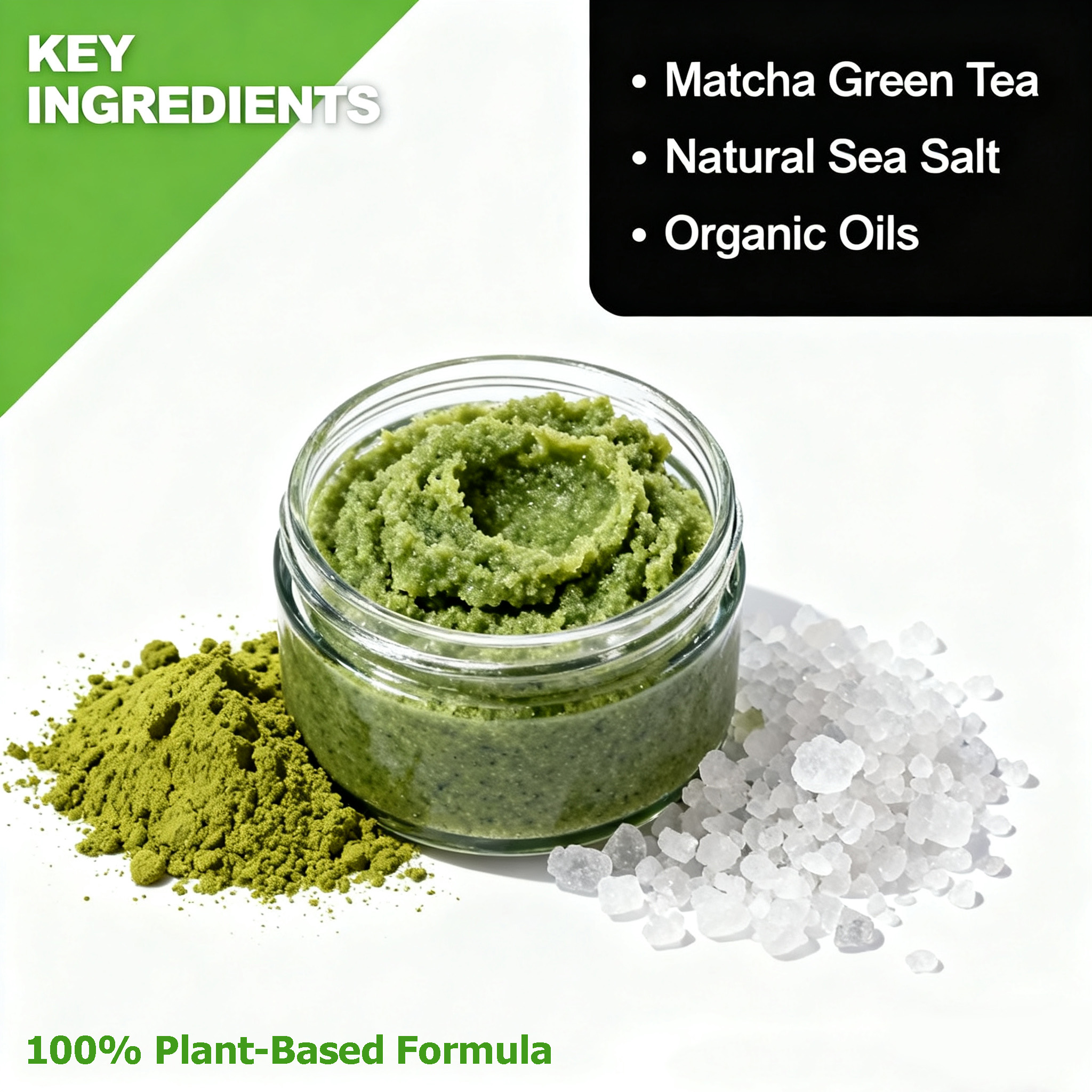 Natural Matcha Body Scrub Face Scrub Green Tea Deep Cleansing Exfoliator Scrub