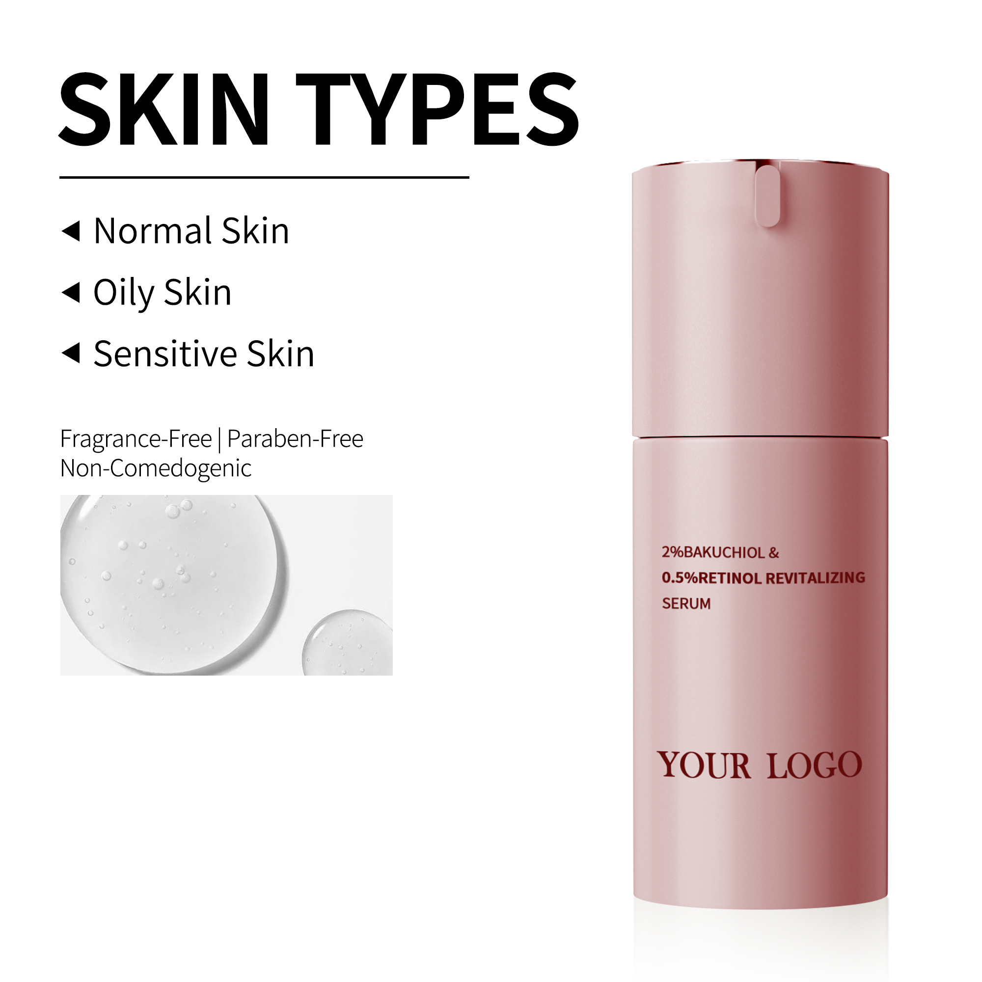 Bakuchiol &amp; 0.5%Retinol Revitalizing Anti-Aging Face Serum for Signs of Aging and Hyperpigmentation and Acne Concerns