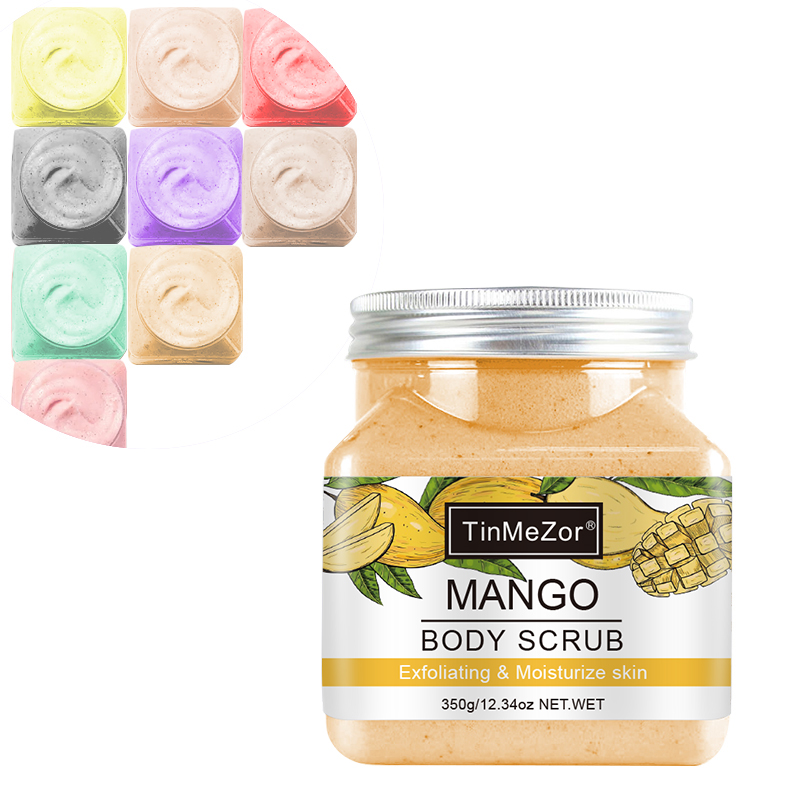 Custom Logo Skin Brightening Smooth Mango Watermelon Grapefruit Fruit Body Scrub Sugar Private Label Organic Body Scrub