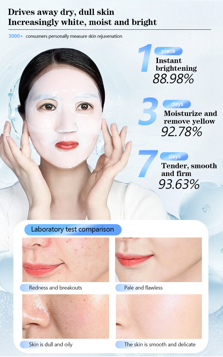 Organic Bio Collagen Jelly Face Mask Sheet Firming Anti-Wrinkle Brightening Hydrating Retinol Centella Vitamin C Herbal Vegan