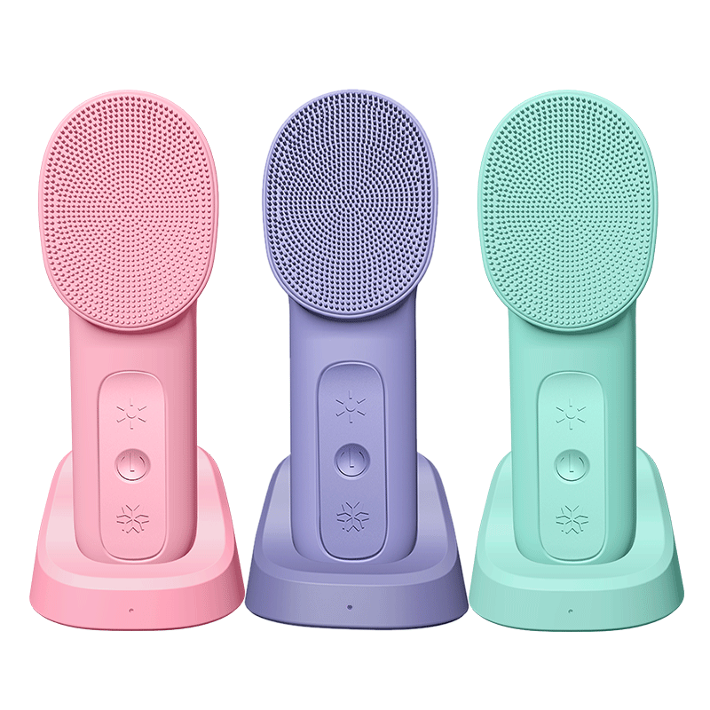 New Arrivals Customized Portable 3-IN-1 Vibrating Home Use Tool Skin Care Massage Face Scrubber Pore Deep Facial Cleansing Brush