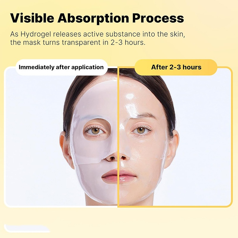 Organic Bio-Collagen Face Hydrogel Sheet Mask Real Deep Hydrating Overnight Pore Minimizing Infused Vitamin C Niacinamide