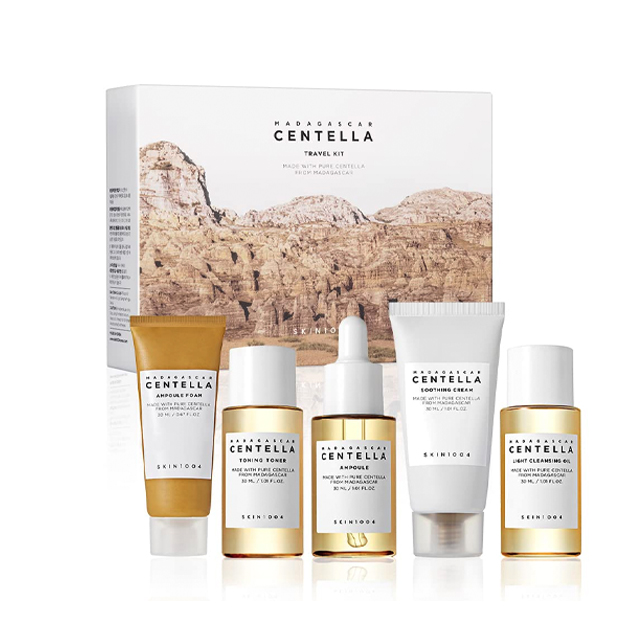 SKIN1004 Madagascar Centella Travel Kit Korean Skin Care Face Toner Ampoule Soothing Cream Cleansing Oil Moisturizing Anti-Aging