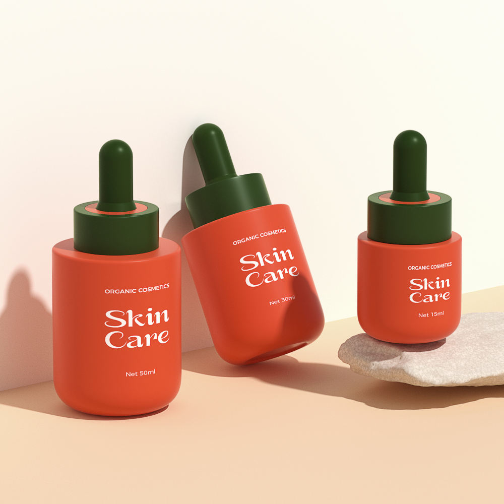 Eco Friendly Dark Green Glass Serum Dropper Bottle Empty Cosmetic Container for Organic Face Essence Oil Skincare Packaging
