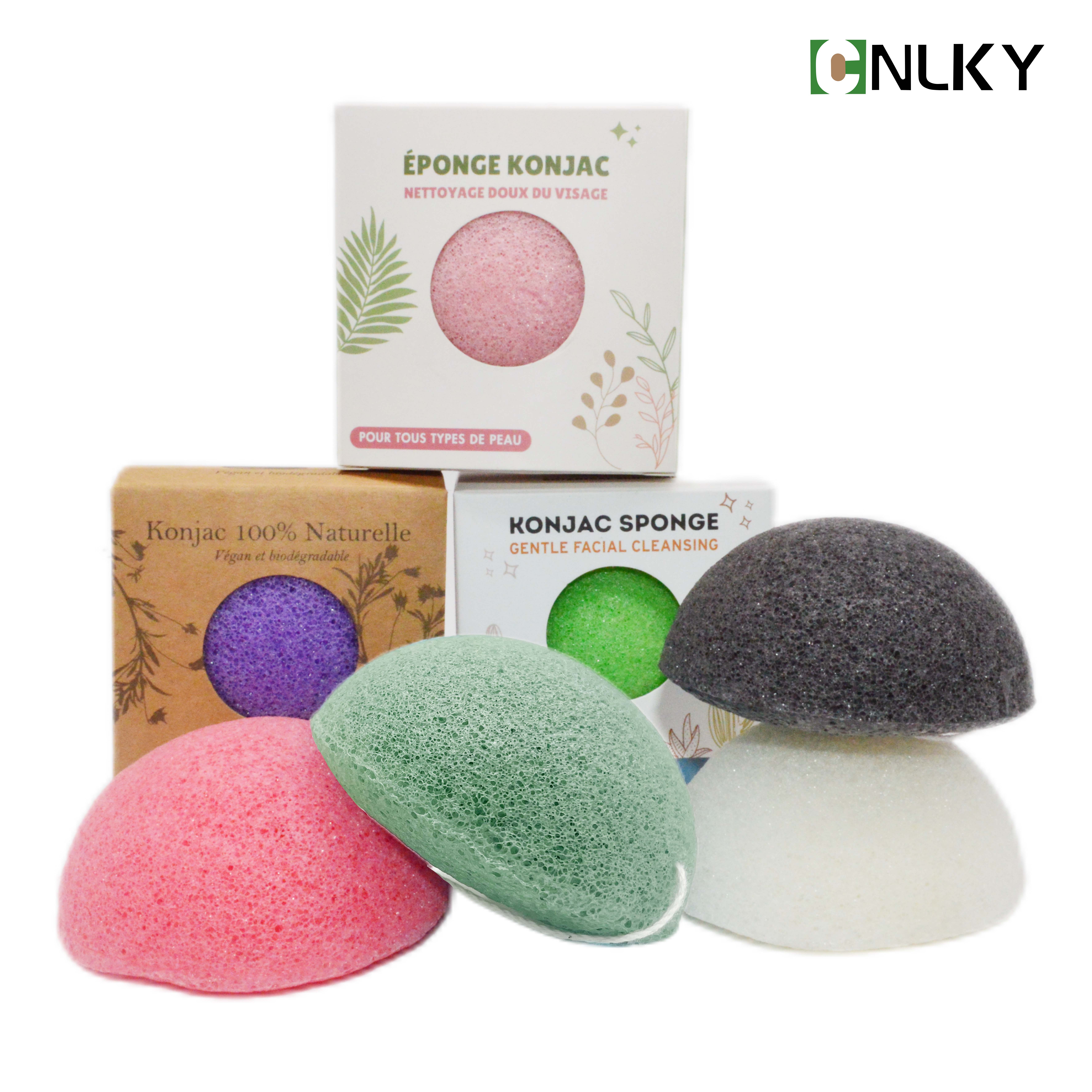 Hot Sale Custom Activated Facial Face Cleaning Puff Sponge Natural Organic Konjac Sponge Esponja Konjac Sponge for All Skins