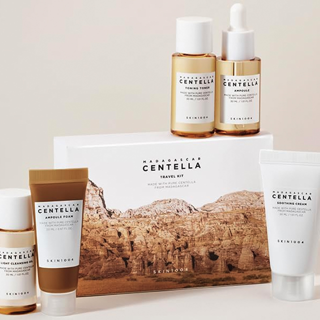 SKIN1004 Madagascar Centella Travel Kit Korean Skin Care Face Toner Ampoule Soothing Cream Cleansing Oil Moisturizing Anti-Aging
