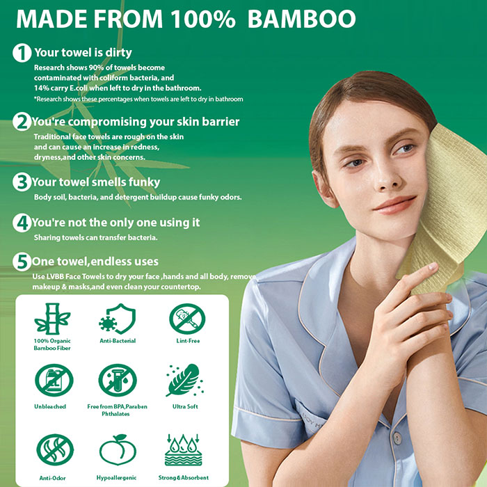 Eco-friendly Soft Comfortable Face Towel Biodegradable Face Wipes Clean Skin Disposable Facial Towels