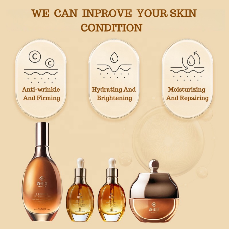 Anti-Aging Moisturizing Brightening Hydrating Face Care with Vitamin C &amp; Hyaluronic Acid Skin Care Set