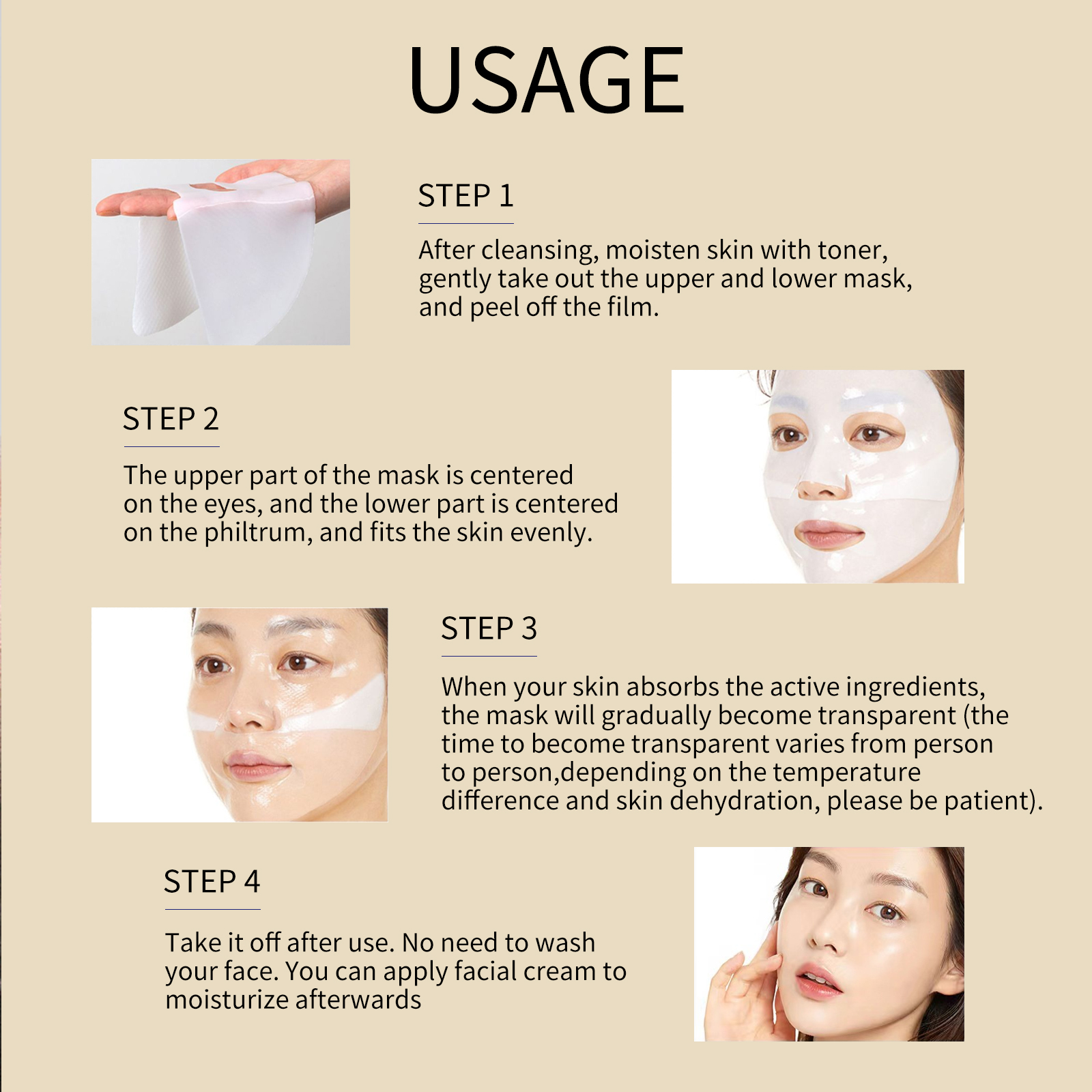 Organic Bio-Collagen Face Hydrogel Sheet Mask Real Deep Hydrating Overnight Pore Minimizing Infused Vitamin C Niacinamide