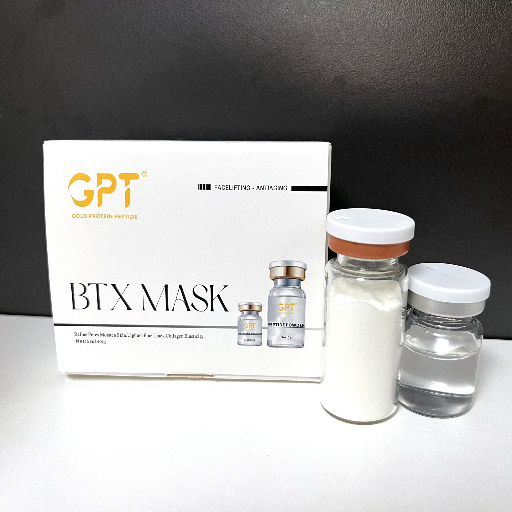 OEM d Professional Spa Beauty Reducing Wrinkles Neck Stretch Marks Peptide Contour Powder Mask Youthful Contour Mask