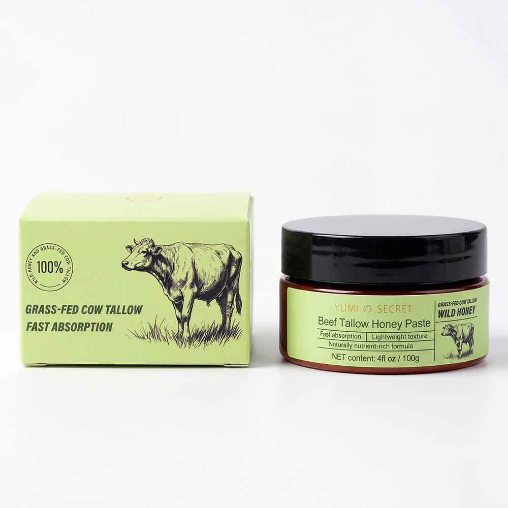 Natural Honey Beef Tallow Balm Moisturizes and Soothes Sensitive Skin Non Greasy Fast Absorbing Gentle Daily Skin Care Product
