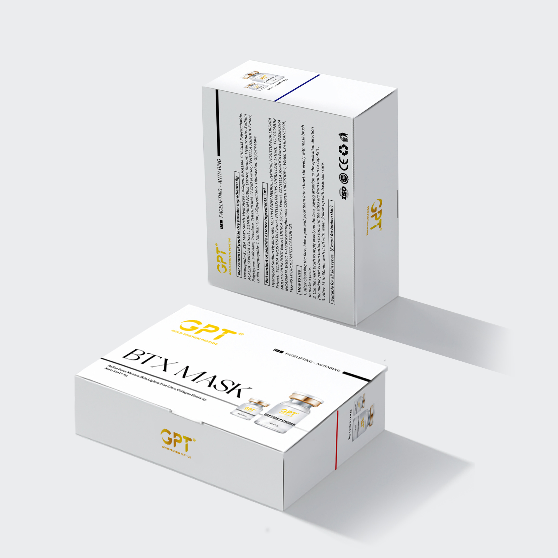 OEM d Professional Spa Beauty Reducing Wrinkles Neck Stretch Marks Peptide Contour Powder Mask Youthful Contour Mask