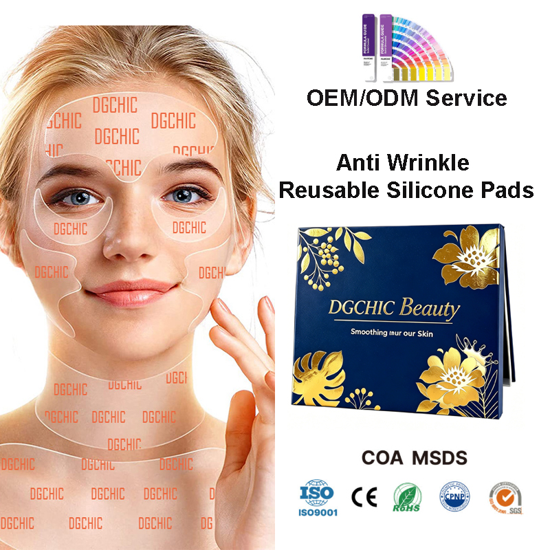 OEM 11 Pcs Silicone Anti Wrinkle Pad Reusable Eye Forehead Neck Chest Pads Sticker Silicone Facial Wrinkle Patches