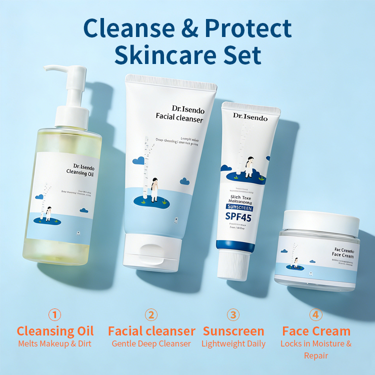 Factory ODM/OEM Skincare Product Moisturizing Hyaluronic Acid Oil-control Refresh Cleanser Serum Cream Korean Skin Care Set