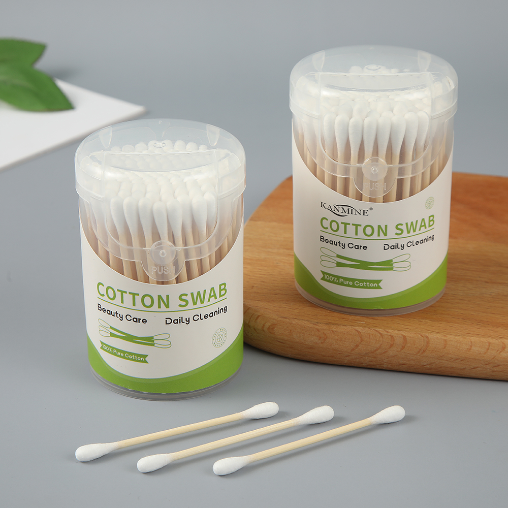 Eco-friendly Multi-Purpose 100pcs Bamboo Cotton Swabs with Cotton Tips for Skincare and Electronics Cleaning