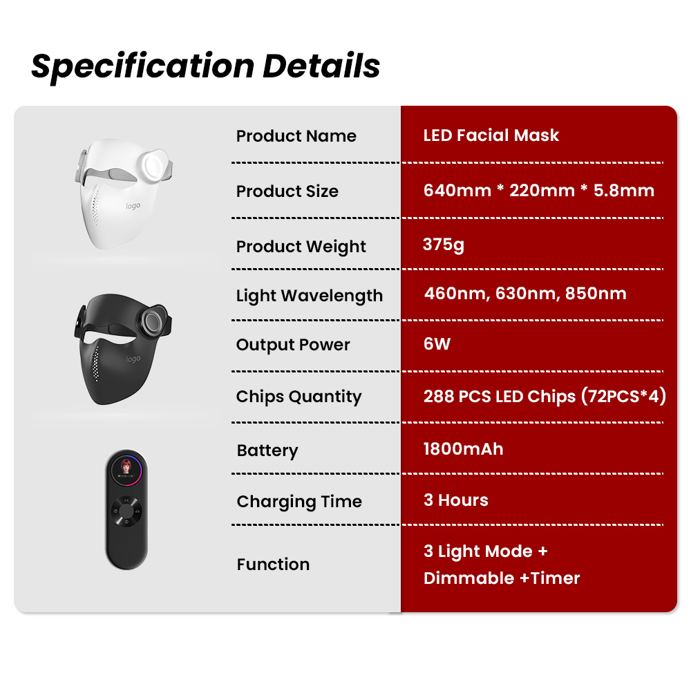 IDEATHERAPY Food Grade Silicone Material Beauty Led Light Face Therapy Led Therapy Led Light Therapy Mask