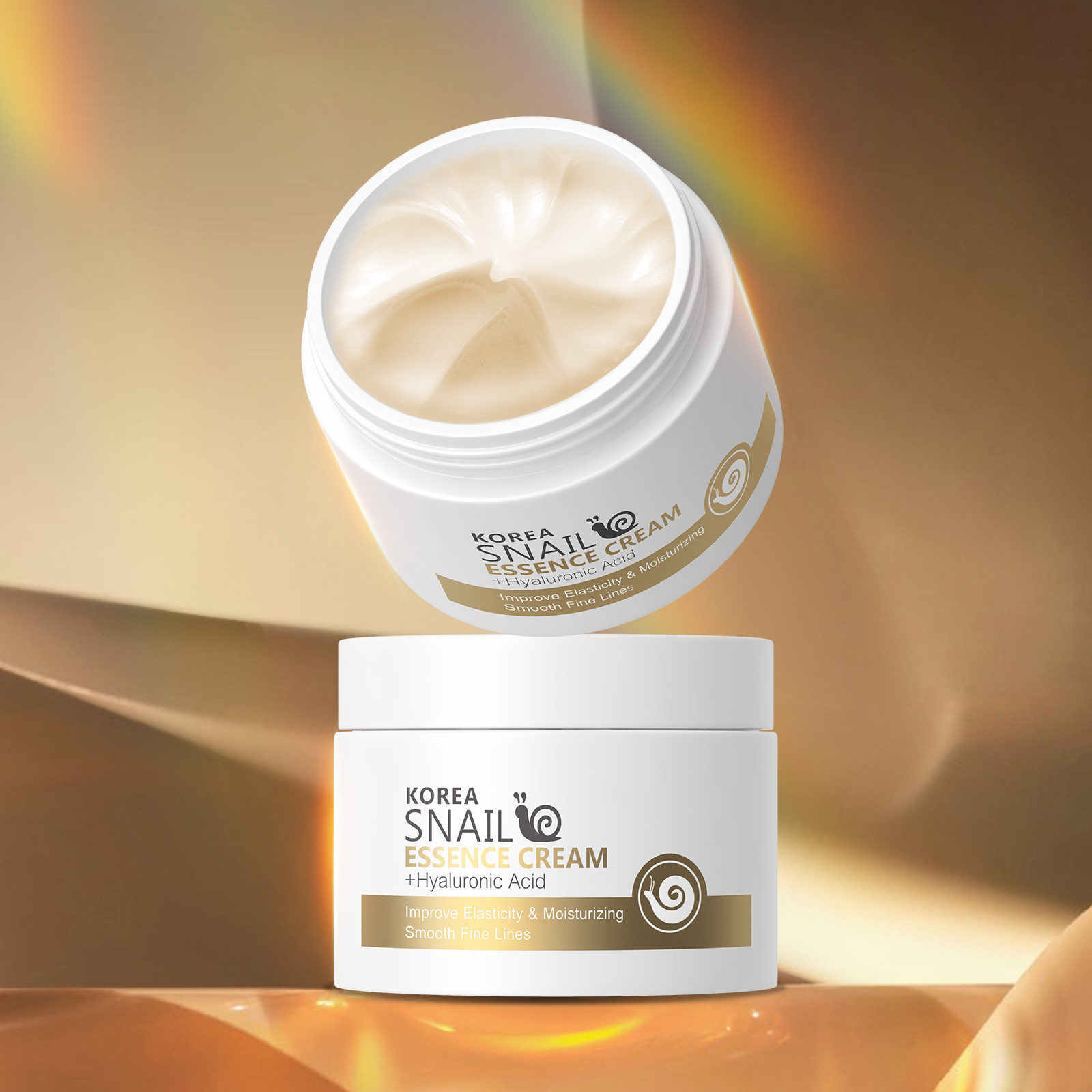 Private Label Korean Cosmetics Anti-aging Anti Wrinkle 25g Snail Mucin Collagen Face Serum Facial Essence Cream Skincare