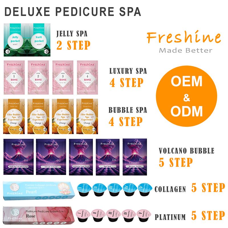 Professional Natural Skincare Products Sugar Scrub Sea Salt Bath Exfoliator Foot Moisturizer Mask Deluxe Pedicure Kit Foot Spa