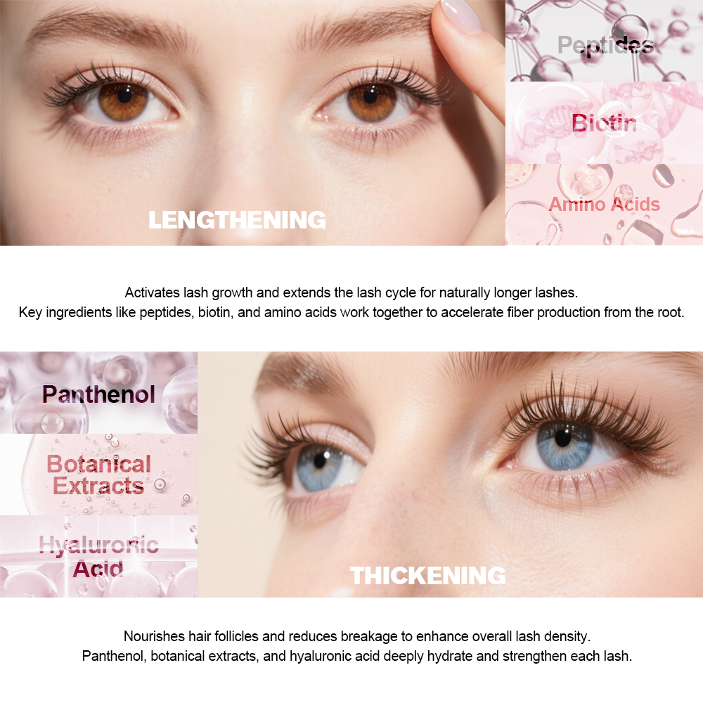 Eyelash Enhancing Serum Growth Treatments Wholesale Custom Oil Free Vegan 100% Natural Organic OEM Private Label Eye Lash Serums
