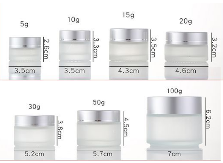 Zero Waste Recycled Glass Skincare Jar with Bamboo Cap Sustainable Packaging for Cream Lotion Eye Cream for Cosmetic Brands