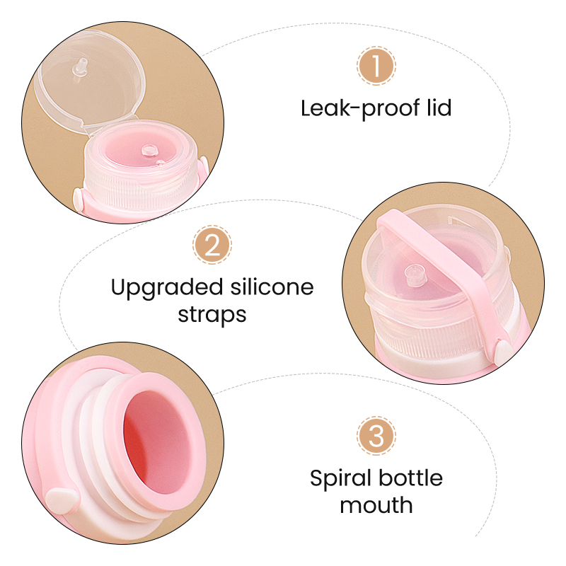 Ultimate Custom 4 PCS Leakproof Refillable Silicone Travel Kit Bottles With Brush,Silicone Squeeze Bottle Set With Scalp Brush