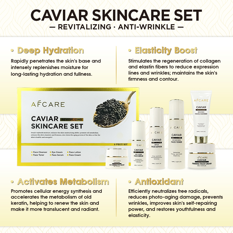 Private Label Centella Herbal Face Skin Care Set Sulfate-Free Hydration &amp; Antioxidant Collagen &amp; Caviar For Glowing Skin