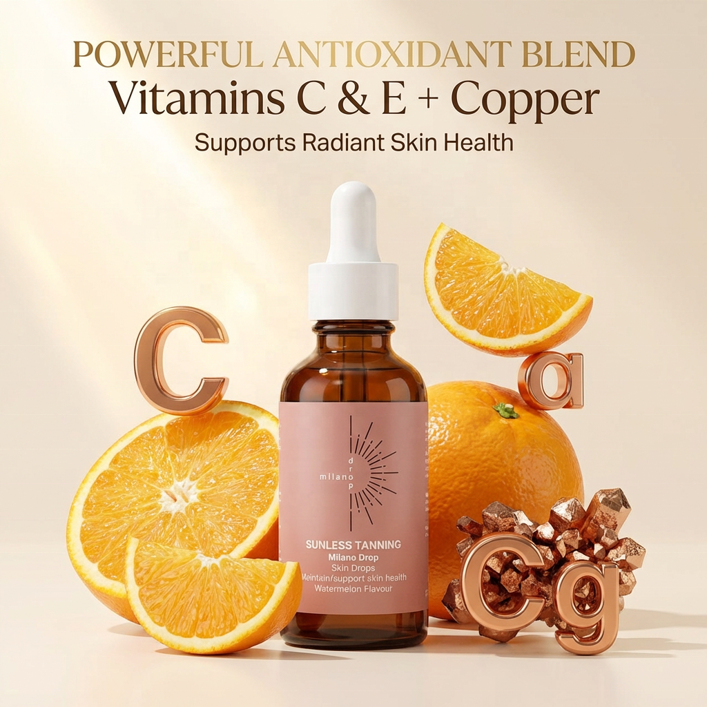 Private Label Sunless Tanning Supplement Natural Bronzer Drops Face Body Adult OEM/ODM GMP Certified Healthy Skin Glow Liquid