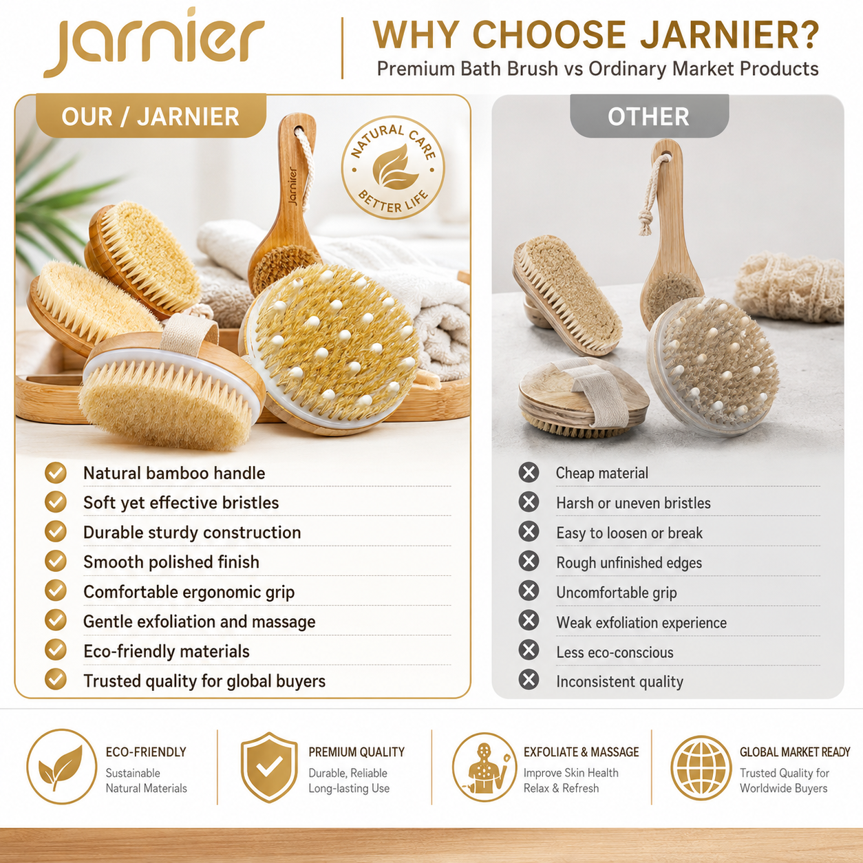 OEM Custom Logo Oval Simple Wooden Bamboo Body Scrubber Brush Vegan Sial Dry Skin Brushing Natural Massage Bath Sponge Loofah