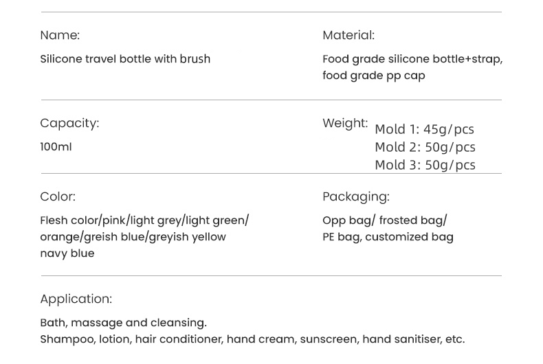 Silicone Product Specifications