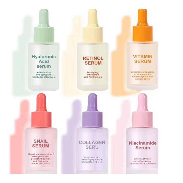 Private Label Custom Logo Liquid Facial Serum with Hyaluronic Acid AHA Vitamin C &amp; for for Anti-Aging Skin Care